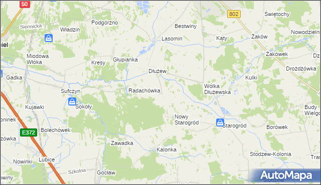 mapa Majdan gmina Siennica, Majdan gmina Siennica na mapie Targeo