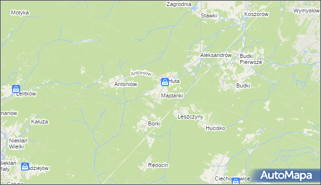 mapa Majdanki, Majdanki na mapie Targeo