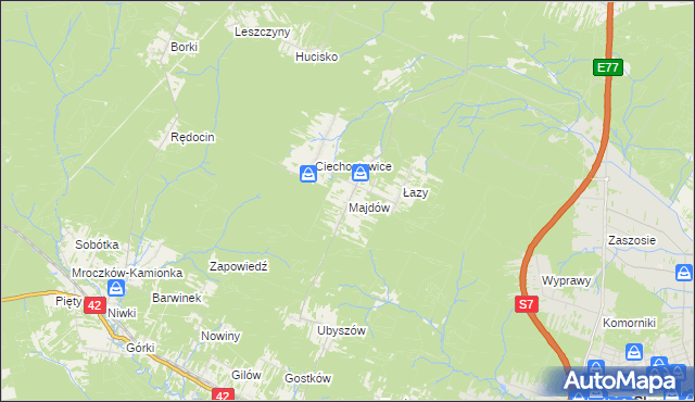 mapa Majdów, Majdów na mapie Targeo