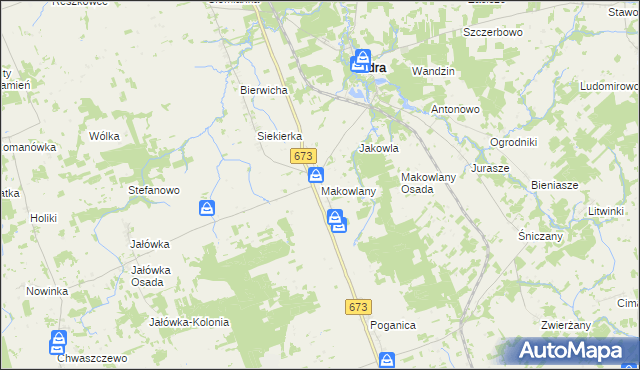 mapa Makowlany, Makowlany na mapie Targeo