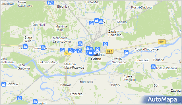 mapa Małkinia Górna, Małkinia Górna na mapie Targeo