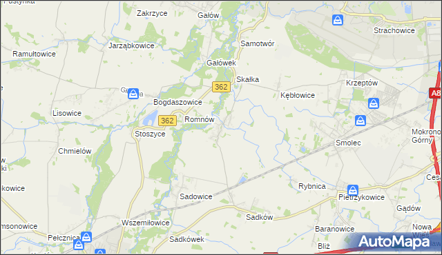mapa Małkowice gmina Kąty Wrocławskie, Małkowice gmina Kąty Wrocławskie na mapie Targeo