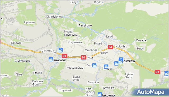 mapa Małobądz, Małobądz na mapie Targeo