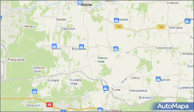 mapa Małusy Małe, Małusy Małe na mapie Targeo