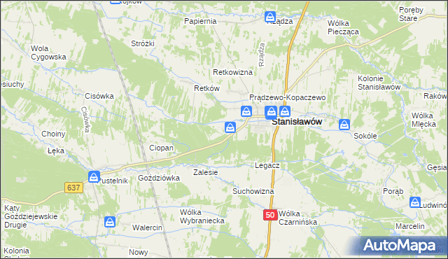 mapa Mały Stanisławów, Mały Stanisławów na mapie Targeo