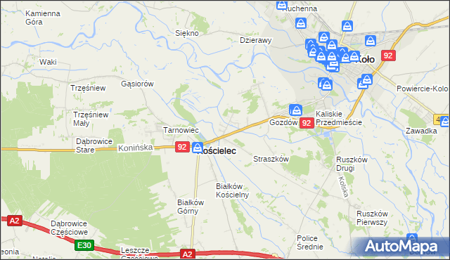 mapa Mariampol gmina Kościelec, Mariampol gmina Kościelec na mapie Targeo