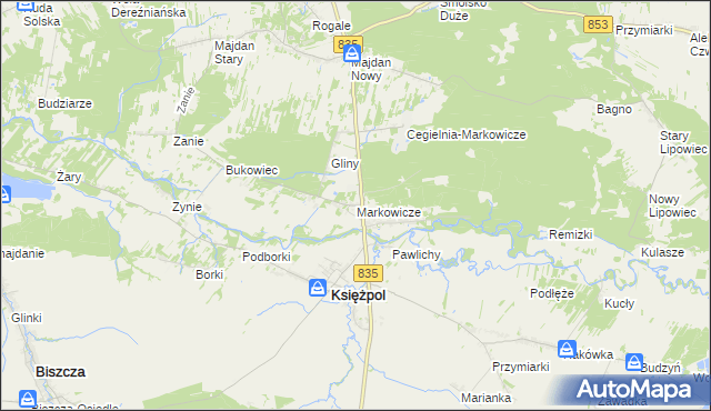 mapa Markowicze, Markowicze na mapie Targeo