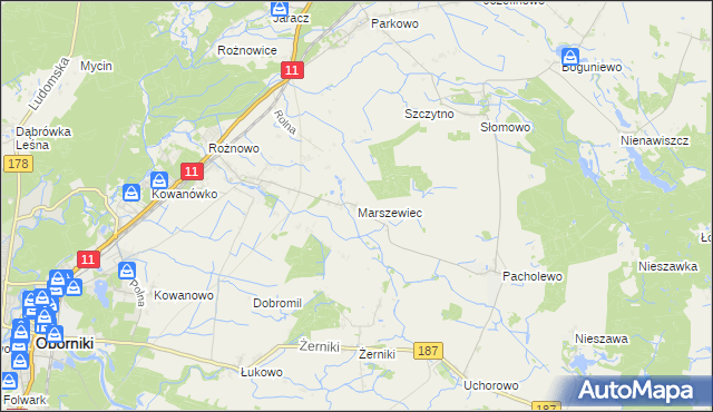mapa Marszewiec, Marszewiec na mapie Targeo