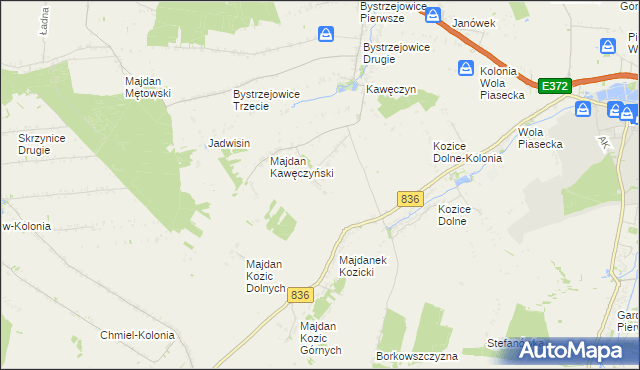 mapa Marysin gmina Piaski, Marysin gmina Piaski na mapie Targeo