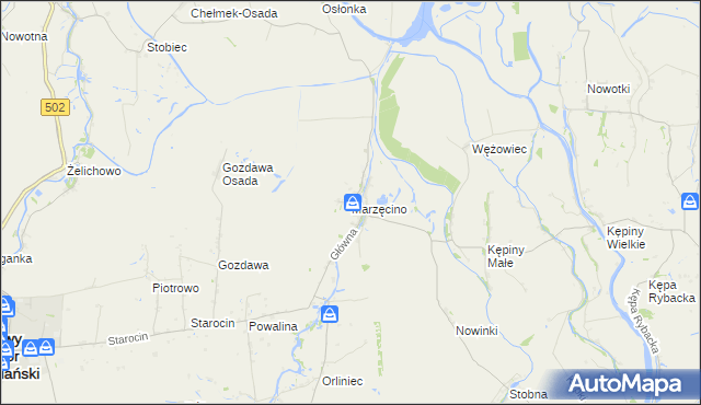 mapa Marzęcino, Marzęcino na mapie Targeo