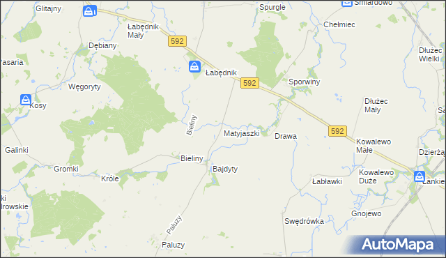 mapa Matyjaszki, Matyjaszki na mapie Targeo