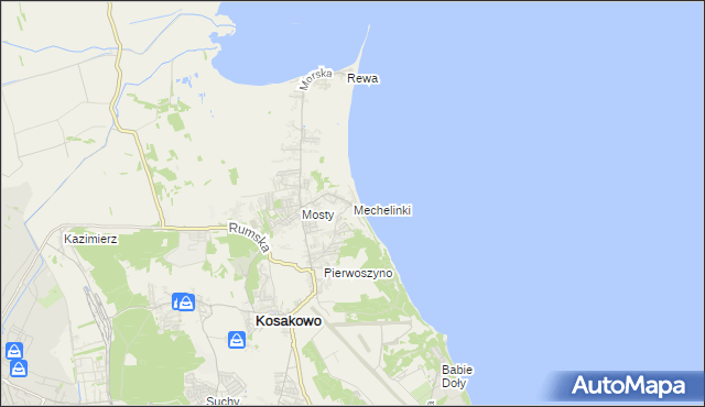 mapa Mechelinki, Mechelinki na mapie Targeo