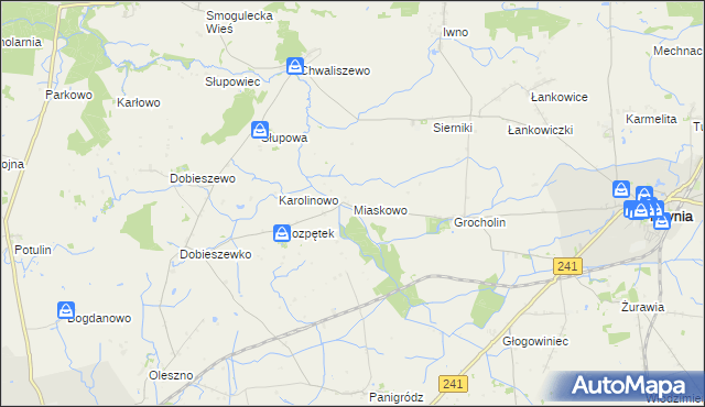 mapa Miaskowo, Miaskowo na mapie Targeo