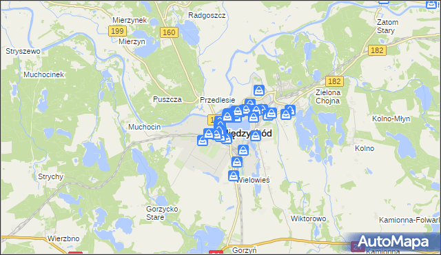 mapa Międzychód, Międzychód na mapie Targeo