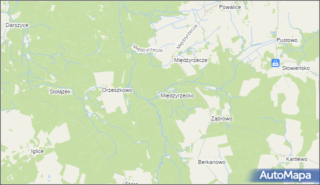 mapa Międzyrzecko, Międzyrzecko na mapie Targeo