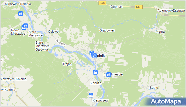 mapa Mielnik powiat siemiatycki, Mielnik powiat siemiatycki na mapie Targeo