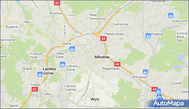 mapa Mikołów, Mikołów na mapie Targeo