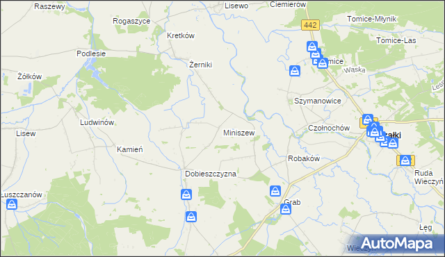 mapa Miniszew, Miniszew na mapie Targeo