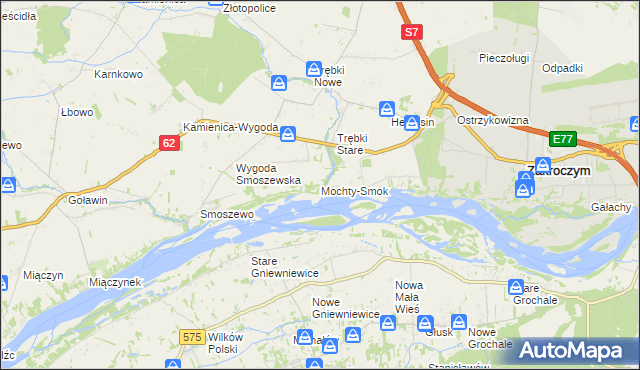 mapa Mochty-Smok, Mochty-Smok na mapie Targeo