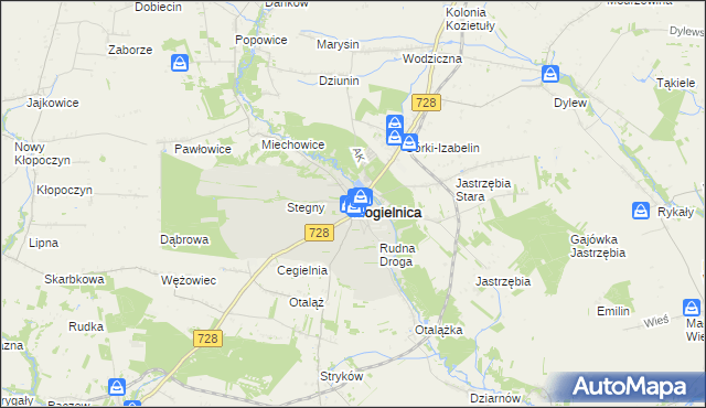 mapa Mogielnica powiat grójecki, Mogielnica powiat grójecki na mapie Targeo