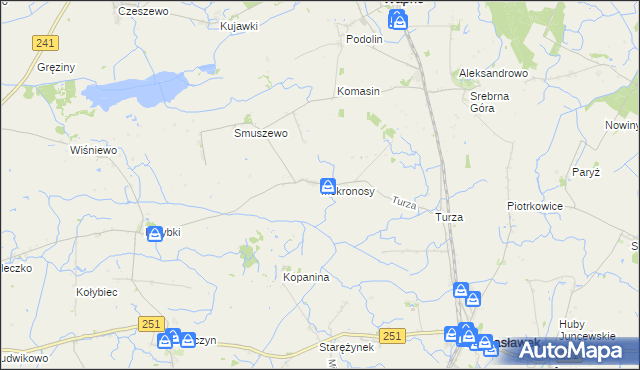 mapa Mokronosy, Mokronosy na mapie Targeo
