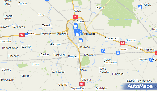 mapa Morawce, Morawce na mapie Targeo