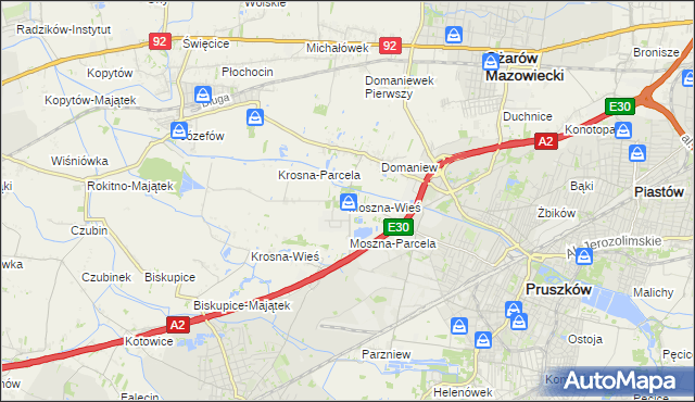 mapa Moszna-Wieś, Moszna-Wieś na mapie Targeo