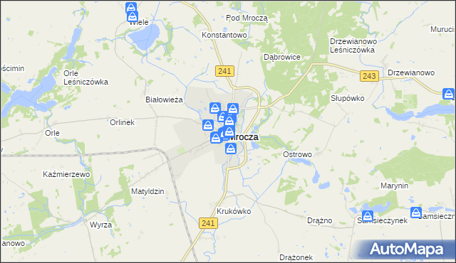 mapa Mrocza, Mrocza na mapie Targeo
