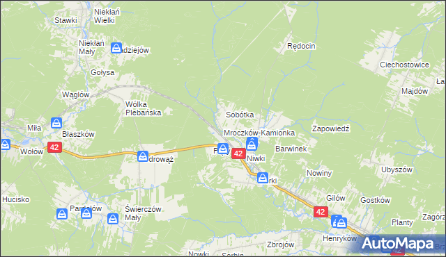 mapa Mroczków-Kamionka, Mroczków-Kamionka na mapie Targeo