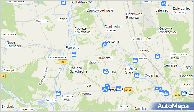 mapa Mrówczak, Mrówczak na mapie Targeo