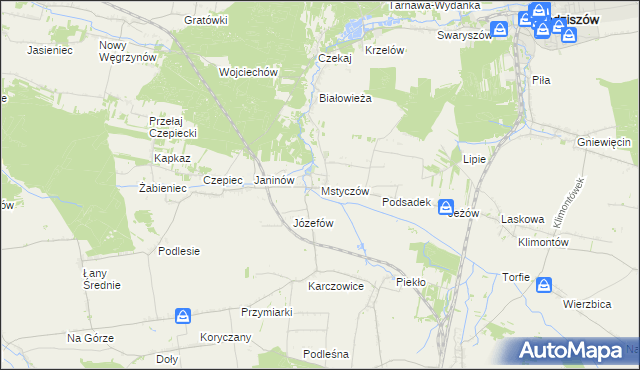 mapa Mstyczów, Mstyczów na mapie Targeo