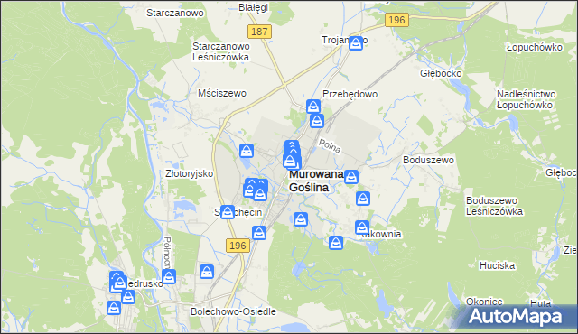 mapa Murowana Goślina, Murowana Goślina na mapie Targeo