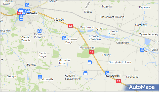 mapa Murowaniec gmina Szczytniki, Murowaniec gmina Szczytniki na mapie Targeo