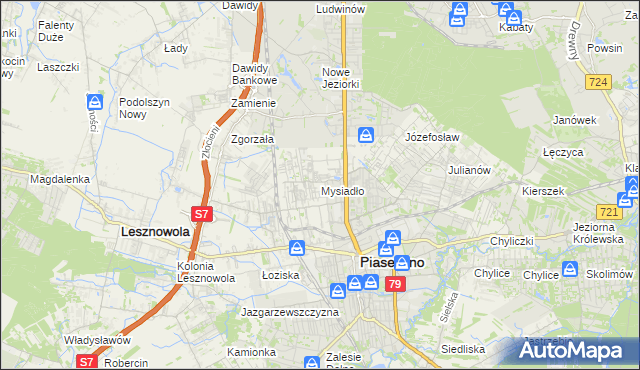 mapa Mysiadło, Mysiadło na mapie Targeo