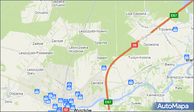 mapa Natalin gmina Wyszków, Natalin gmina Wyszków na mapie Targeo