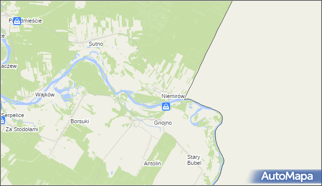 mapa Niemirów gmina Mielnik, Niemirów gmina Mielnik na mapie Targeo