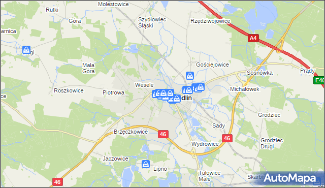 mapa Niemodlin, Niemodlin na mapie Targeo