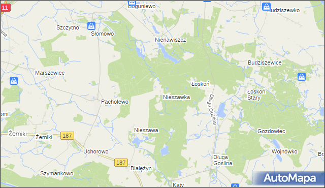 mapa Nieszawka, Nieszawka na mapie Targeo