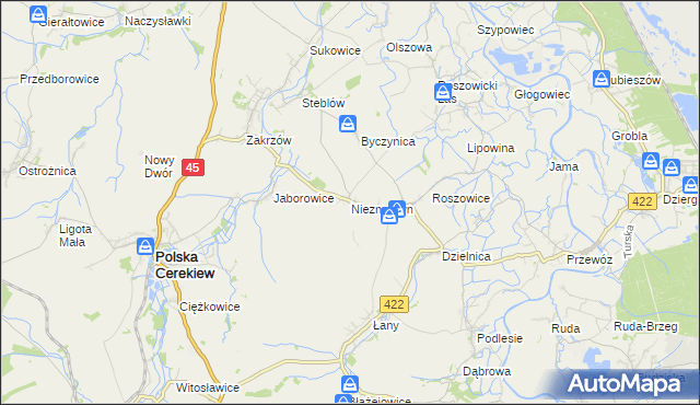 mapa Nieznaszyn, Nieznaszyn na mapie Targeo