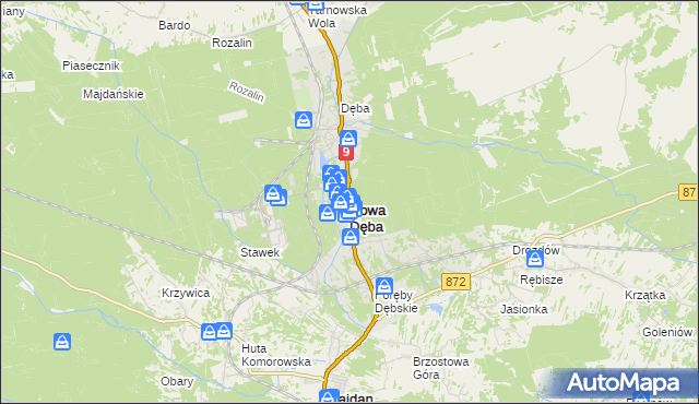 mapa Nowa Dęba, Nowa Dęba na mapie Targeo