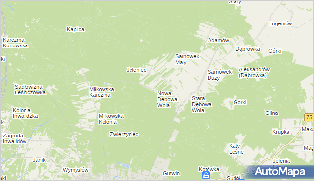 mapa Nowa Dębowa Wola, Nowa Dębowa Wola na mapie Targeo