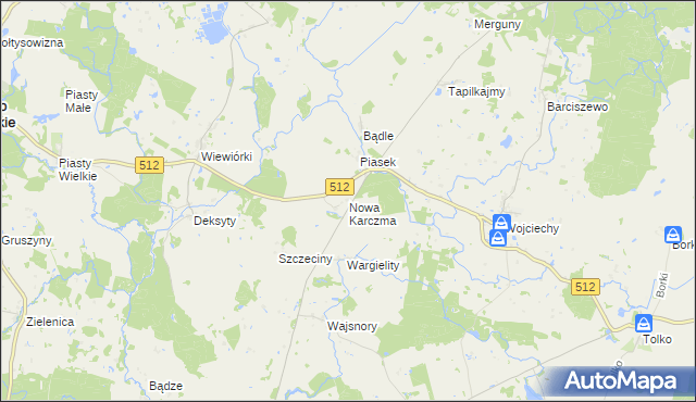 mapa Nowa Karczma gmina Górowo Iławeckie, Nowa Karczma gmina Górowo Iławeckie na mapie Targeo