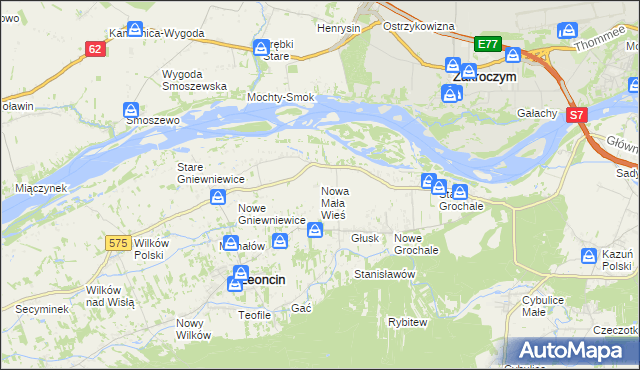 mapa Nowa Mała Wieś, Nowa Mała Wieś na mapie Targeo