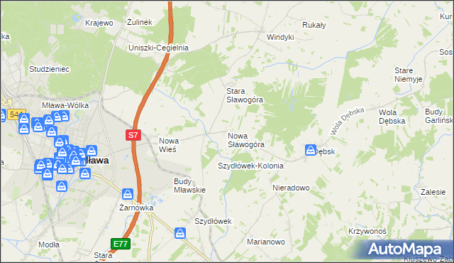 mapa Nowa Sławogóra, Nowa Sławogóra na mapie Targeo