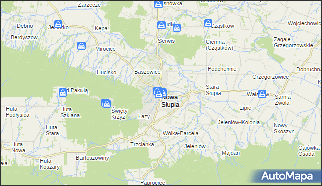 mapa Nowa Słupia, Nowa Słupia na mapie Targeo