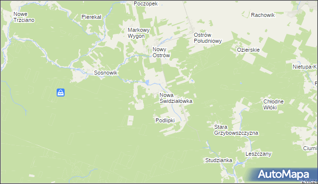mapa Nowa Świdziałówka, Nowa Świdziałówka na mapie Targeo