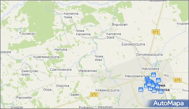 mapa Nowa Wieś gmina Dąbrowa Białostocka, Nowa Wieś gmina Dąbrowa Białostocka na mapie Targeo