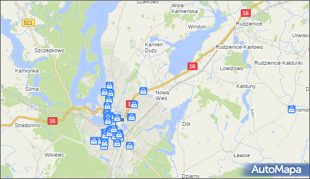 mapa Nowa Wieś gmina Iława, Nowa Wieś gmina Iława na mapie Targeo