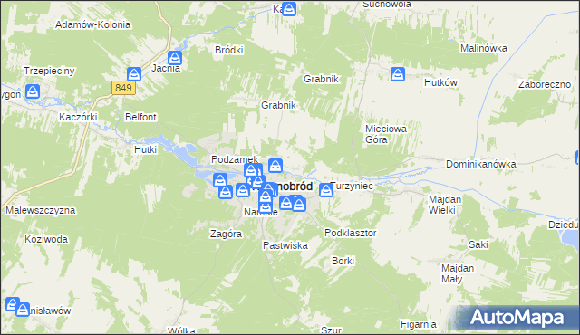 mapa Nowa Wieś gmina Krasnobród, Nowa Wieś gmina Krasnobród na mapie Targeo