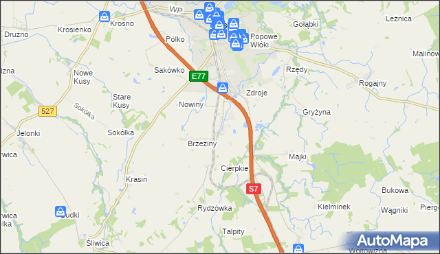 mapa Nowa Wieś gmina Pasłęk, Nowa Wieś gmina Pasłęk na mapie Targeo